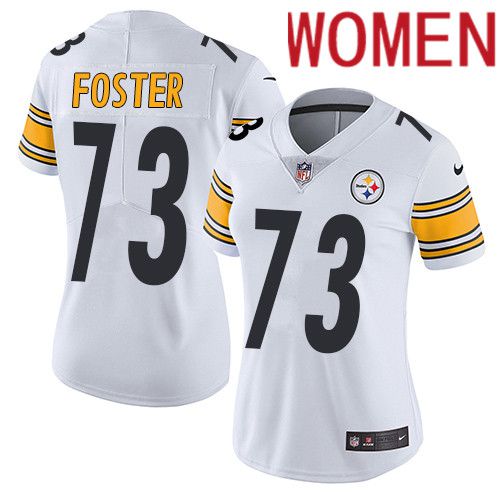 Women Pittsburgh Steelers #73 Ramon Foster Nike White Vapor Limited NFL Jersey->women nfl jersey->Women Jersey